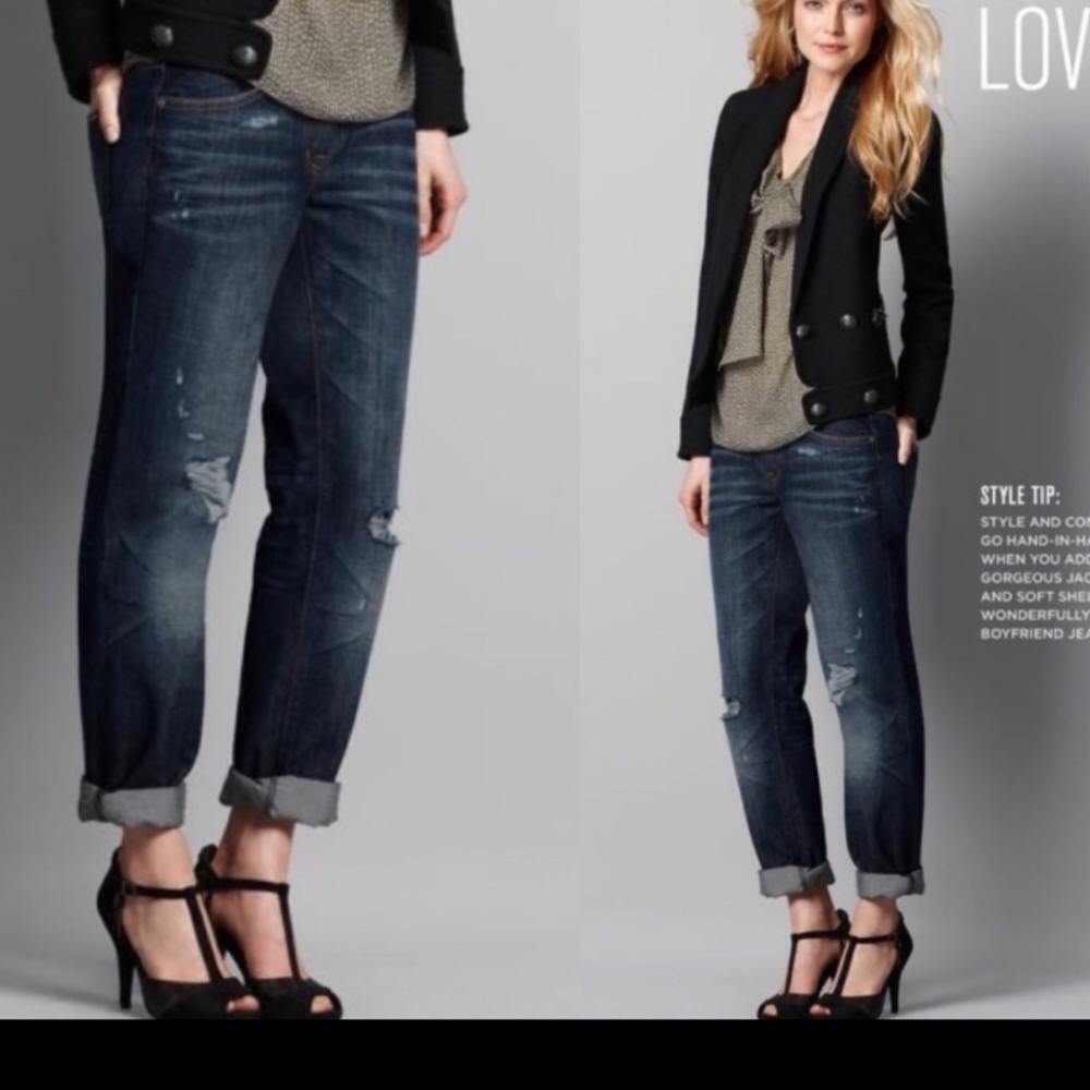 Ann Taylor Women’s Distressed Boyfriend Jeans, 6